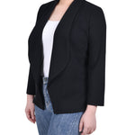 NY Collection Long Sleeve Ponte Jacket - Petite - DressbarnCoats & Jackets