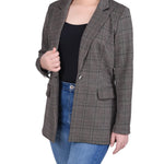 NY Collection Long Sleeve Ponte Jacket - Petite - DressbarnCoats & Jackets