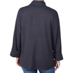 NY Collection Long Sleeve Shawl Collar Top With Pockets - Petite - DressbarnShirts & Blouses