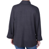 NY Collection Long Sleeve Shawl Collar Top With Pockets - Petite - DressbarnShirts & Blouses