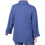 NY Collection Long Sleeve Shawl Collar Top With Pockets - Petite - DressbarnShirts & Blouses