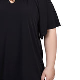 NY Collection Raglan Sleeve Top With Chain Details - Plus - DressbarnShirts & Blouses