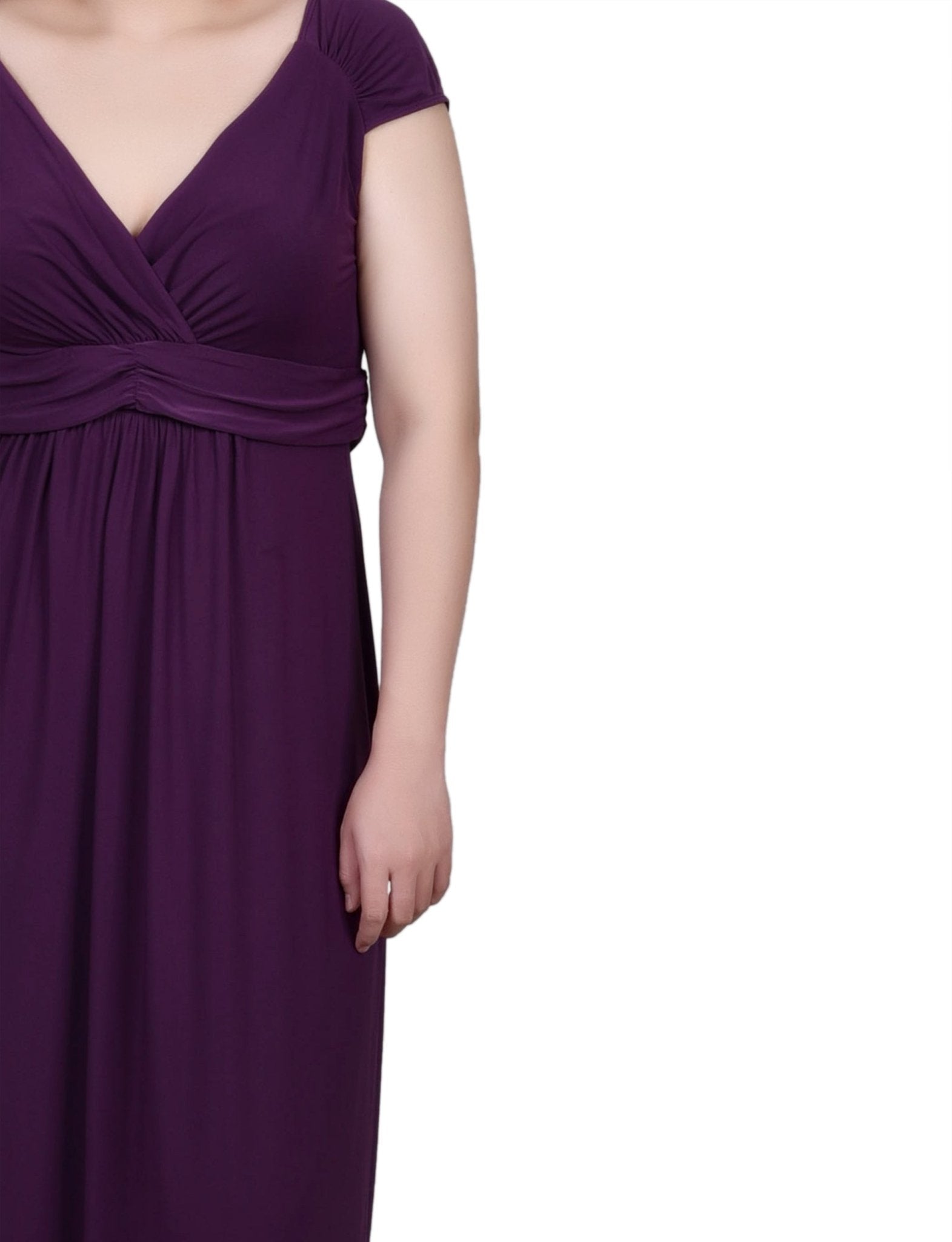 Ruched Empire-Waist Maxi Dress Dressbarn Ruched Empire-Waist Maxi Dress Dressbarn