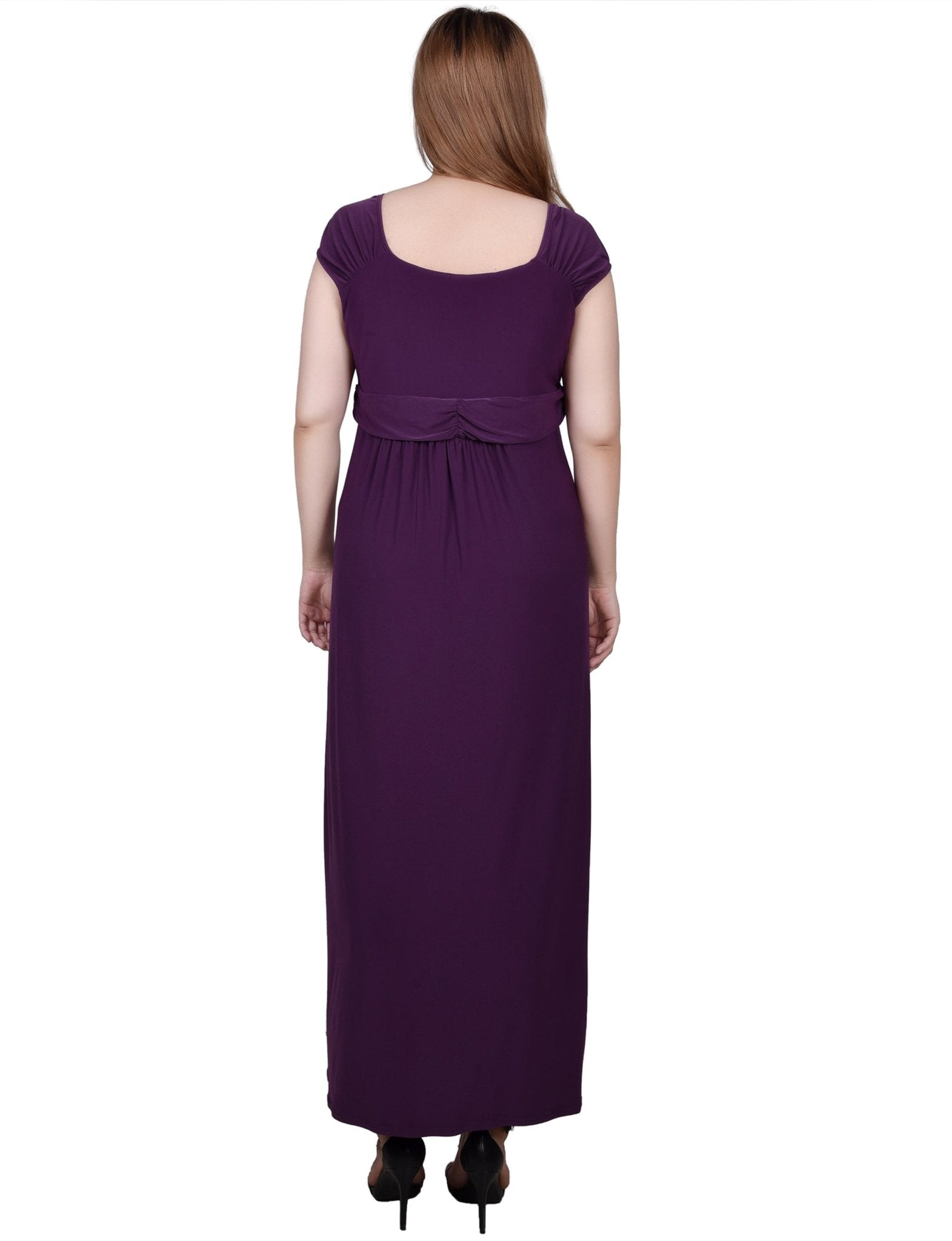 NY Collection Ruched Empire-Waist Maxi Dress - DressbarnDresses