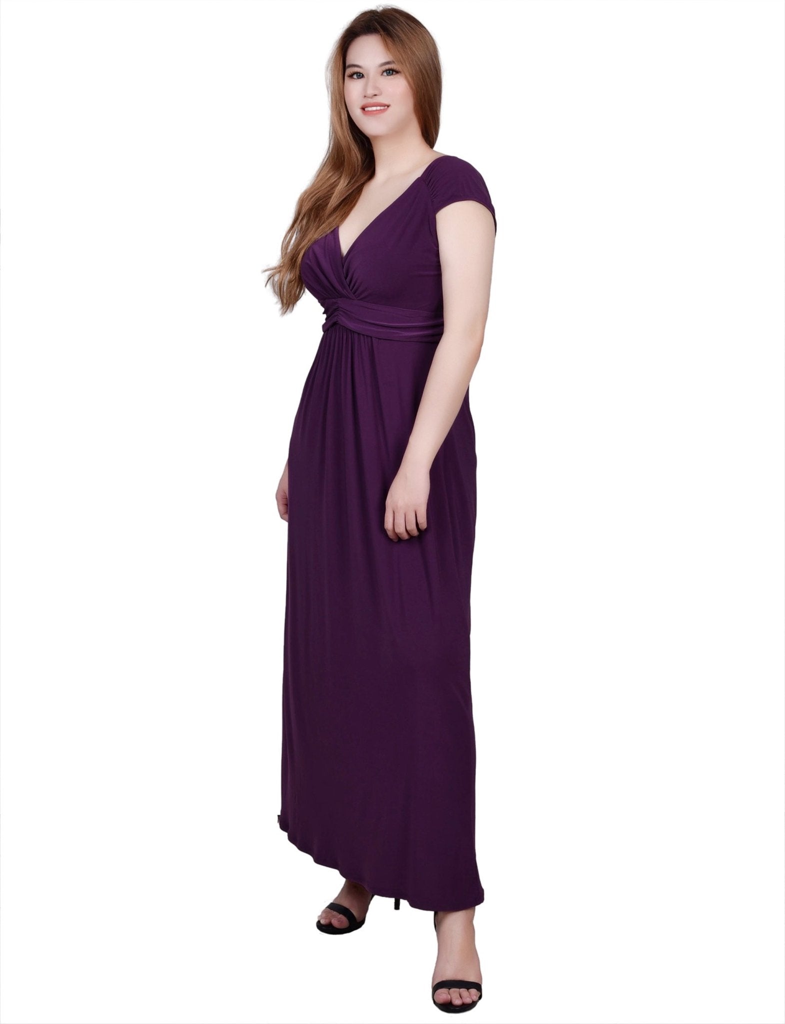Ruched Empire-Waist Maxi Dress Dressbarn Ruched Empire-Waist Maxi Dress Dressbarn