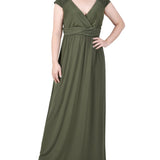 NY Collection Ruched Empire-Waist Maxi Dress - Petite - DressbarnDresses