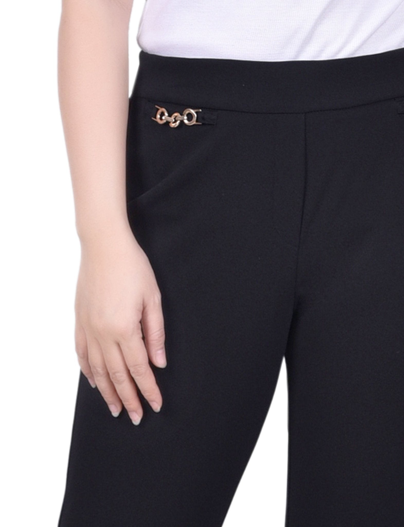 NY Collection Scuba Crepe Ankle Pant - Petite - DressbarnPants