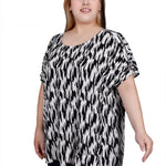 NY Collection Short Sleeve Extended Sleeve Tunic Top - Plus - DressbarnShirts & Blouses