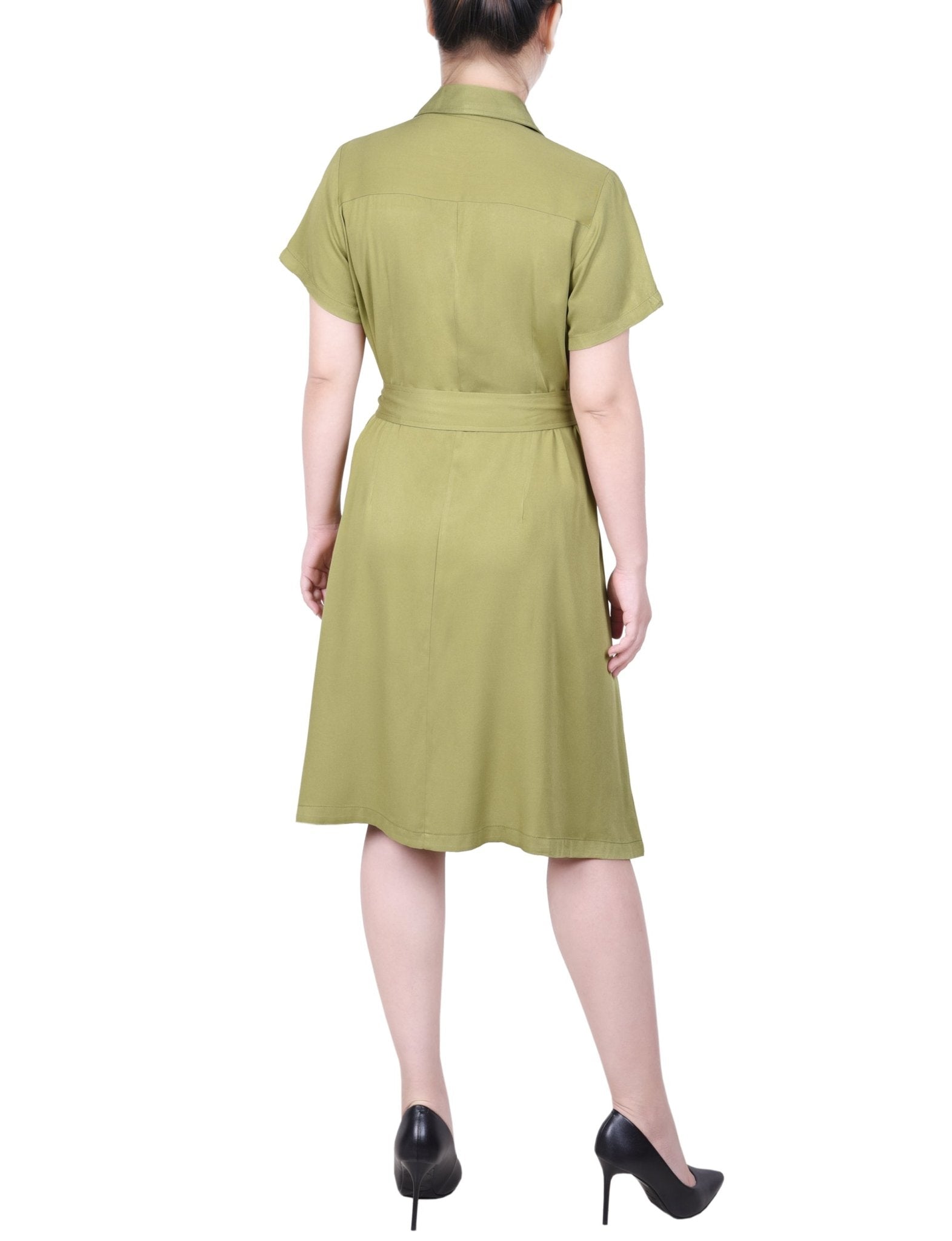 Petite Short Sleeve Safari Style Dress Portabella / PL Petite Short Sleeve Safari Style Dress Portabella / PL