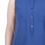 NY Collection Sleeveless Air Flow Blouse - Petite - DressbarnShirts & Blouses