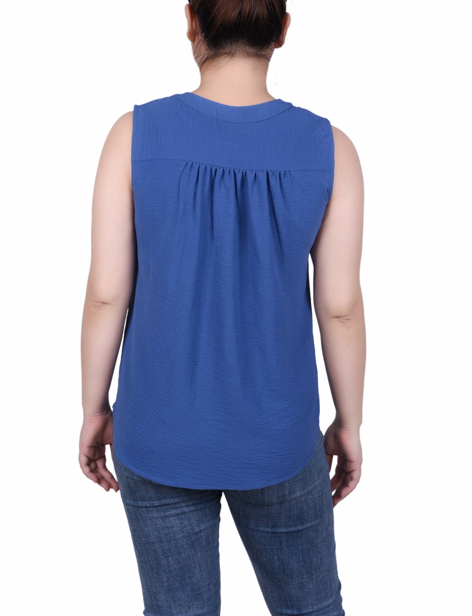NY Collection Sleeveless Air Flow Blouse - Petite - DressbarnShirts & Blouses