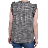 NY Collection Sleeveless Crepe Top With Chiffon Ruffles - Petite - DressbarnShirts & Blouses