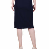 NY Collection Slim Belted Scuba Crepe Skirt - Petite - DressbarnSkirts