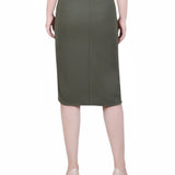 NY Collection Slim Belted Scuba Crepe Skirt - Petite - DressbarnSkirts