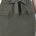 NY Collection Slim Belted Scuba Crepe Skirt - Petite - DressbarnSkirts