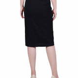 NY Collection Slim Belted Scuba Crepe Skirt - Petite - DressbarnSkirts