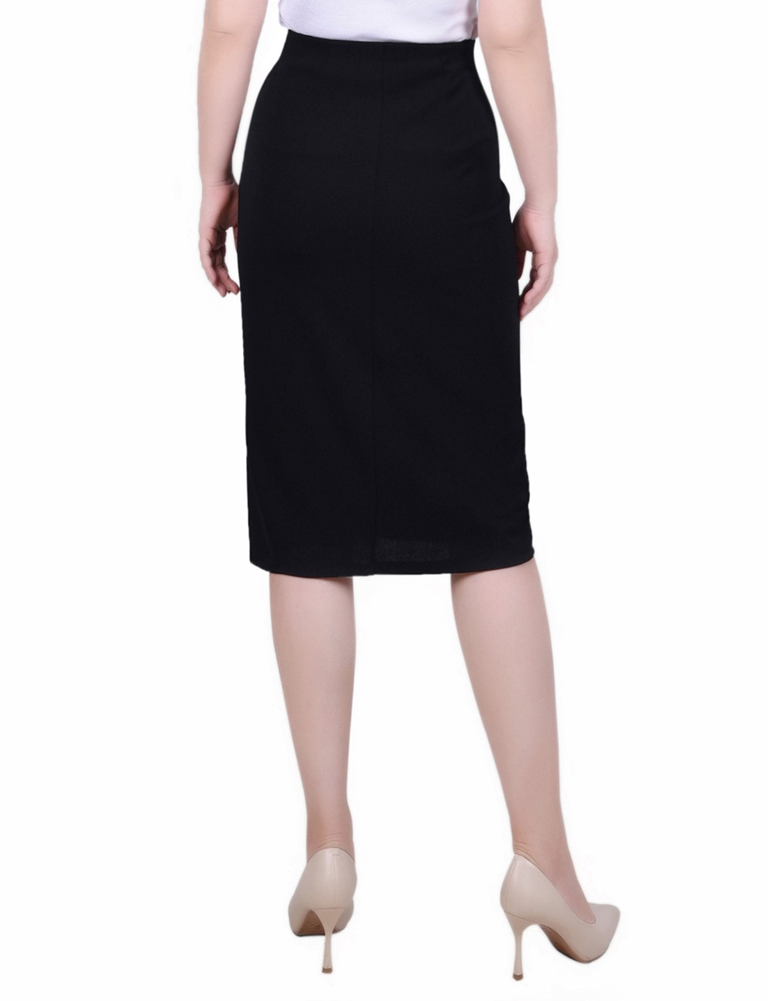 NY Collection Slim Belted Scuba Crepe Skirt - Petite - DressbarnSkirts