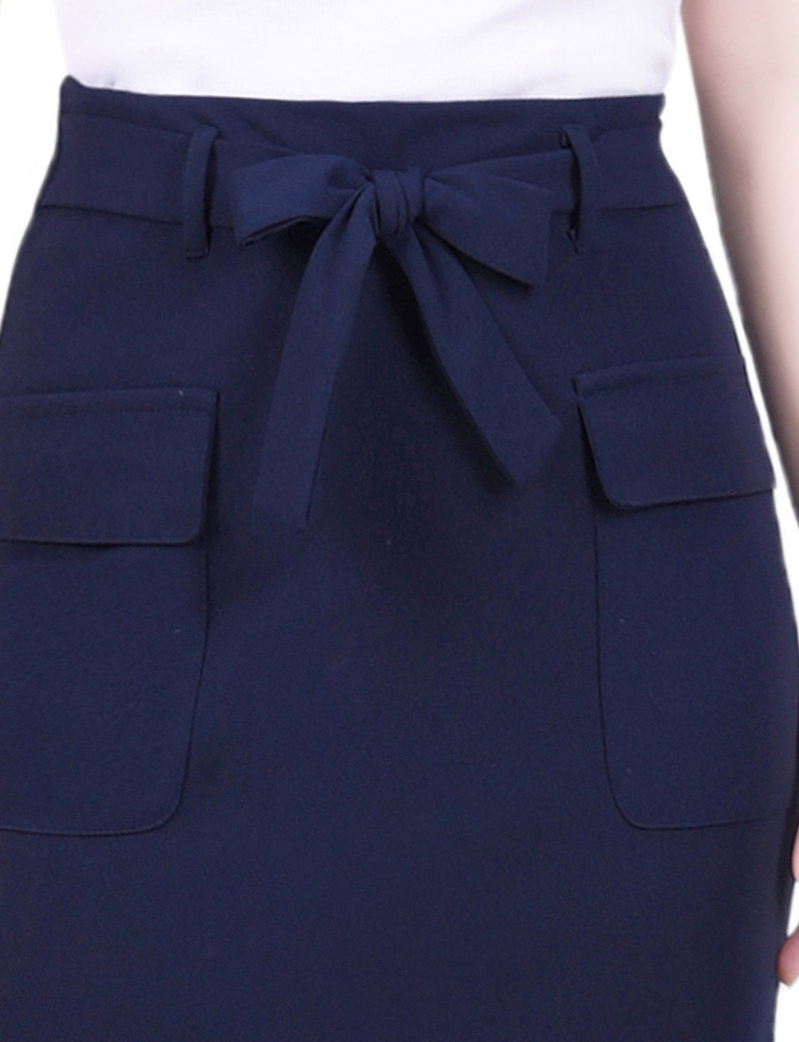 NY Collection Slim Belted Scuba Crepe Skirt - Petite - DressbarnSkirts