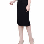 NY Collection Slim Belted Scuba Crepe Skirt - Petite - DressbarnSkirts