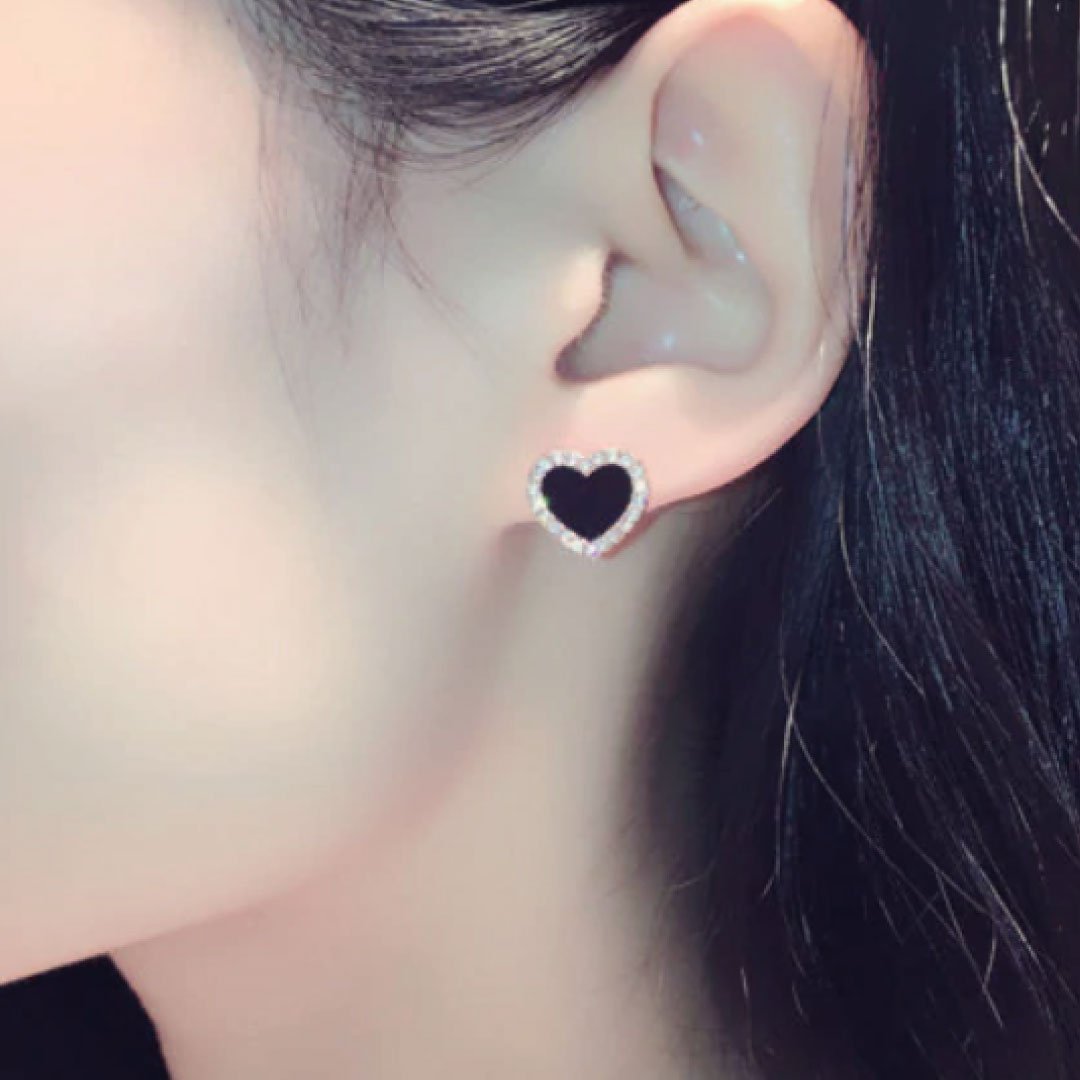 Onyx Heart Earrings - DressbarnEarrings