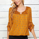 Orange 3/4 Sleeve Bubble Blouse - DressbarnShirts & Blouses