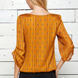 Orange 3/4 Sleeve Bubble Blouse - DressbarnShirts & Blouses