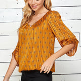 Orange 3/4 Sleeve Bubble Blouse - DressbarnShirts & Blouses