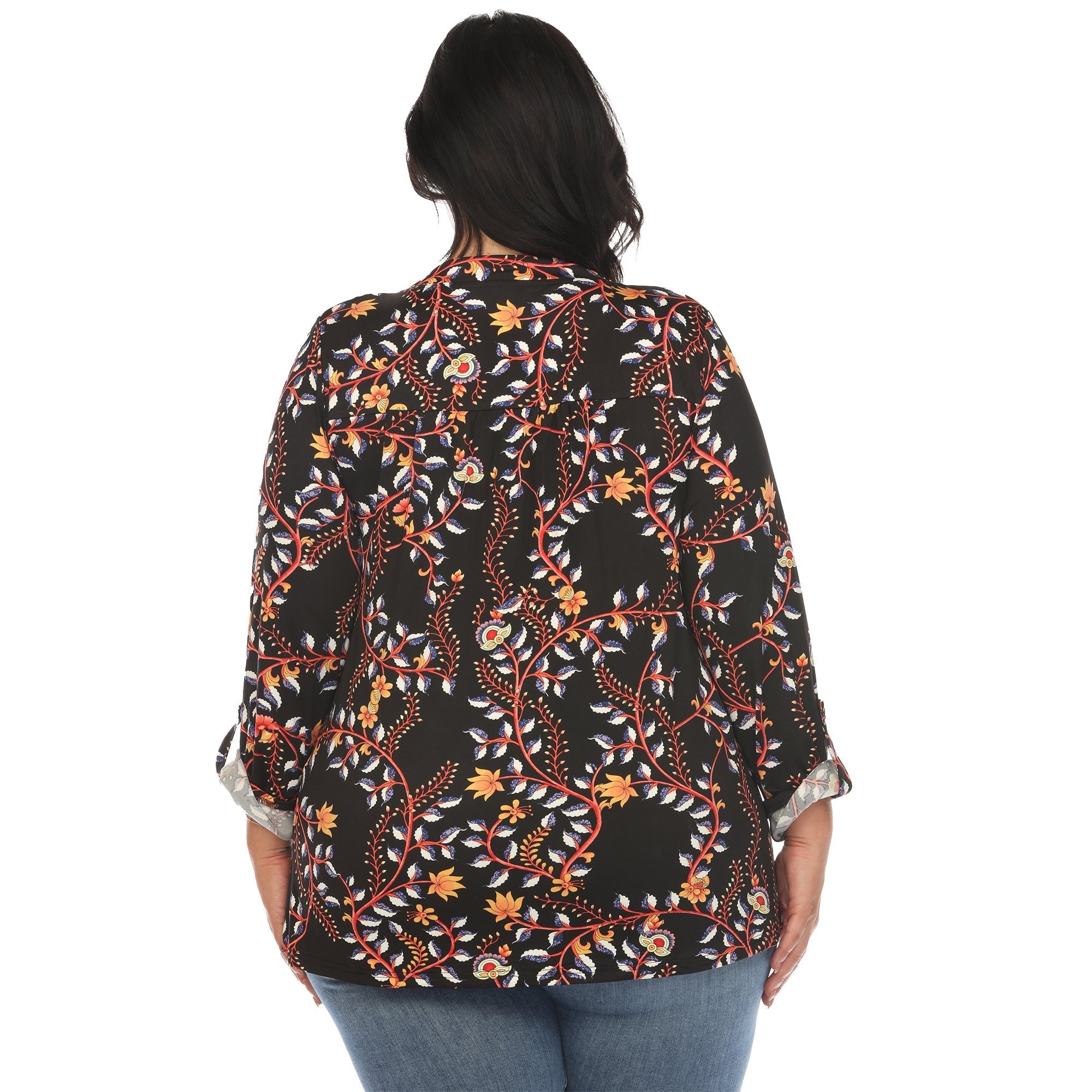 Paisley Button Front Tunic Top - Plus - DressbarnBlouses