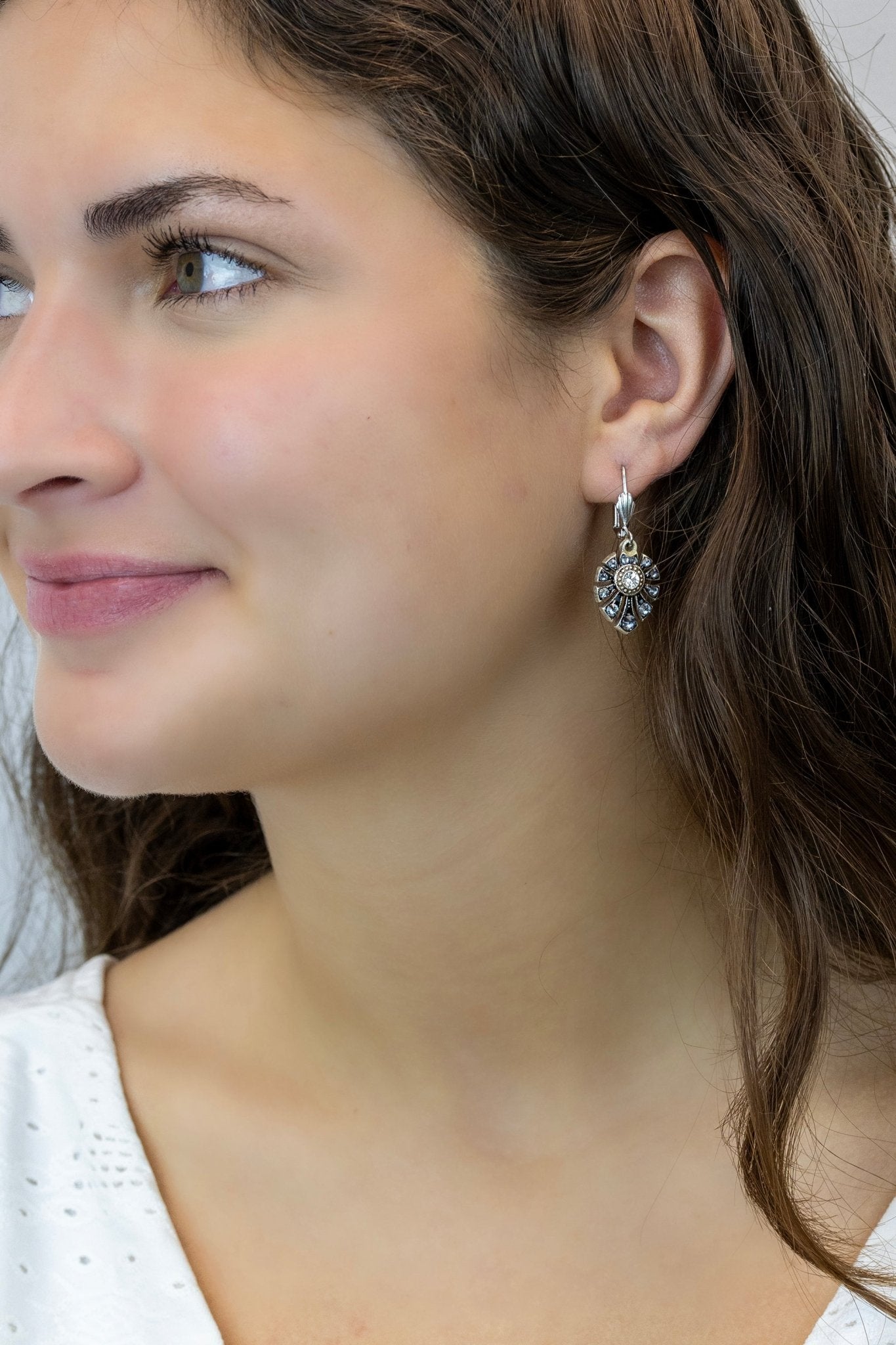 Palmetto Gray Enamel & Crystal Earrings - DressbarnEarrings