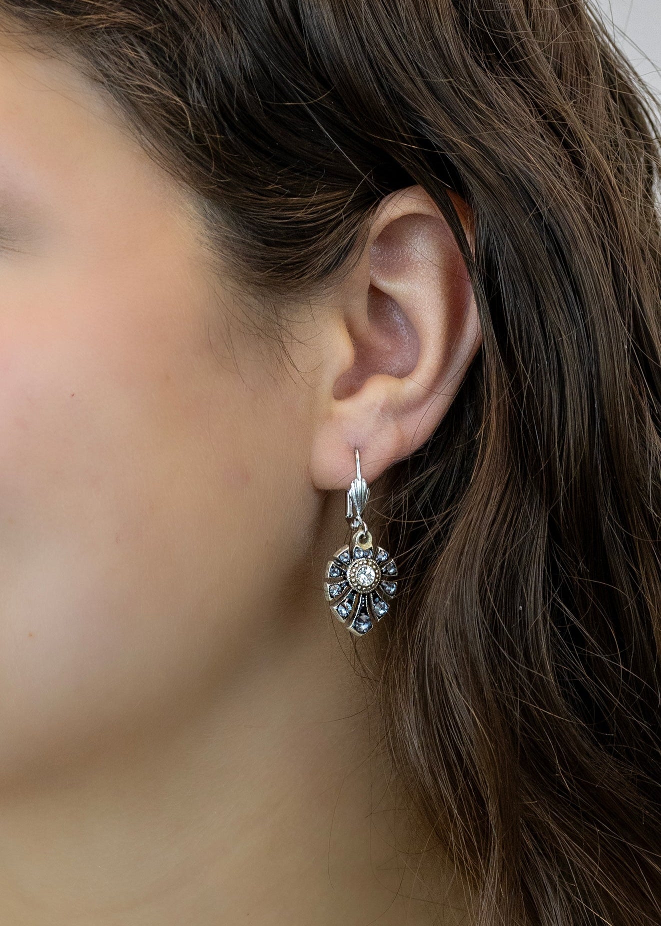 Palmetto Gray Enamel & Crystal Earrings - DressbarnEarrings