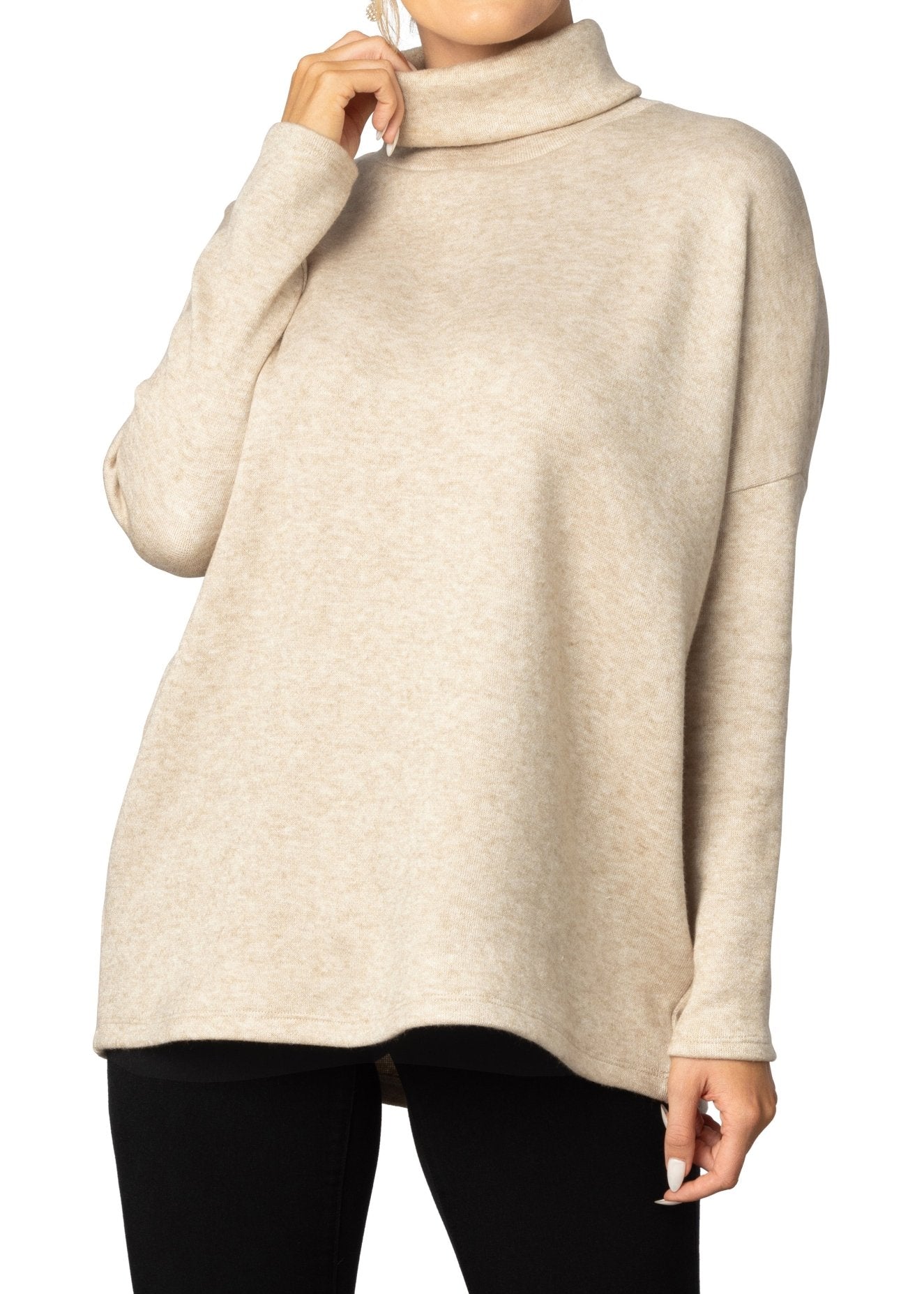 Paris Turtleneck Tunic Sweater - DressbarnSweatshirts & Hoodies