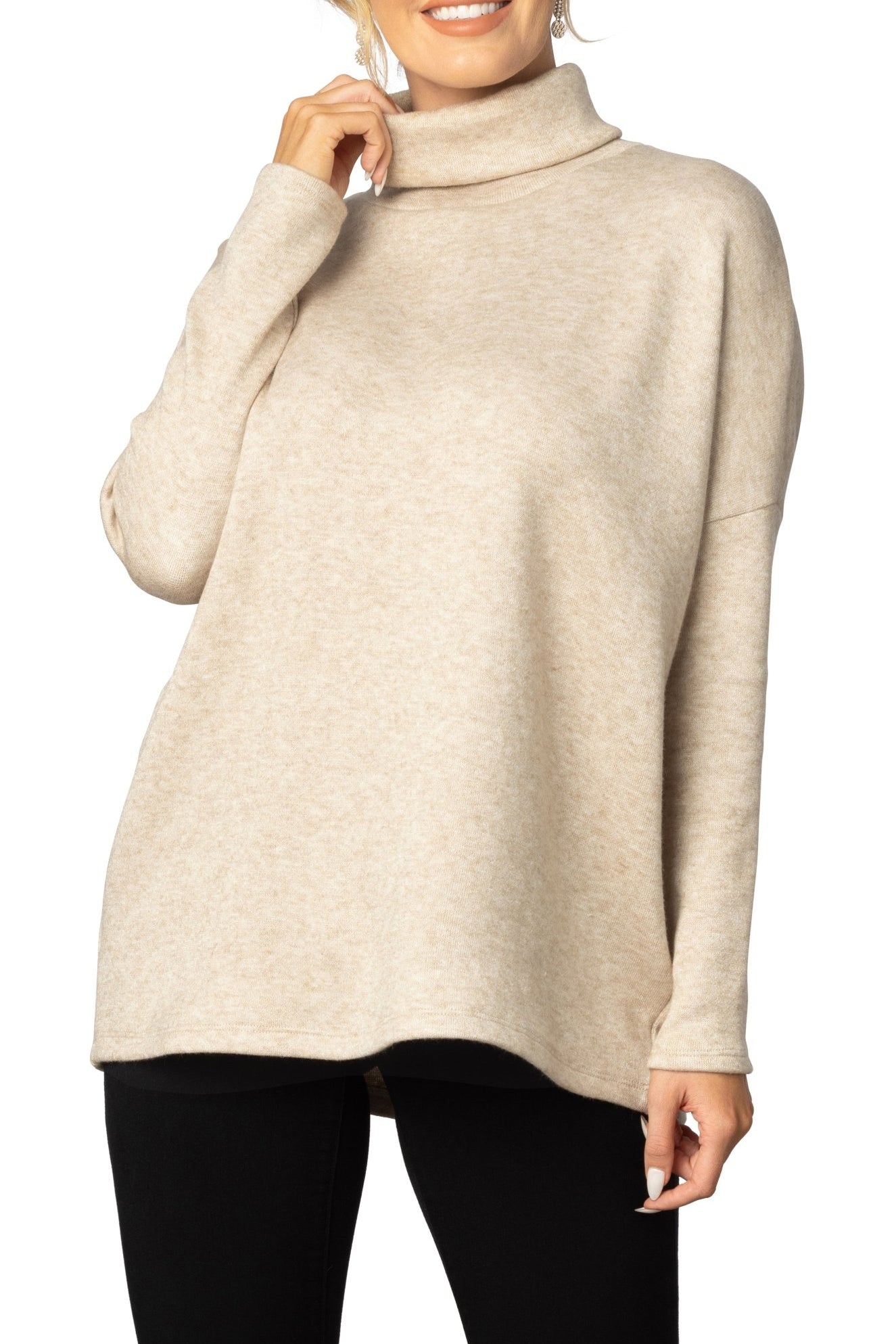 Paris Turtleneck Tunic Sweater - DressbarnSweatshirts & Hoodies