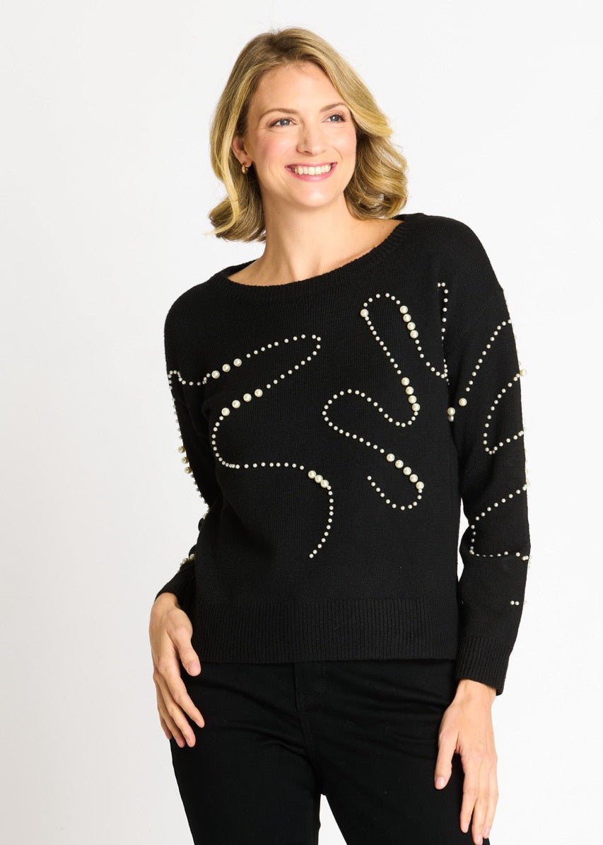 Pearl Swirl Crewneck Sweater - DressbarnApparel