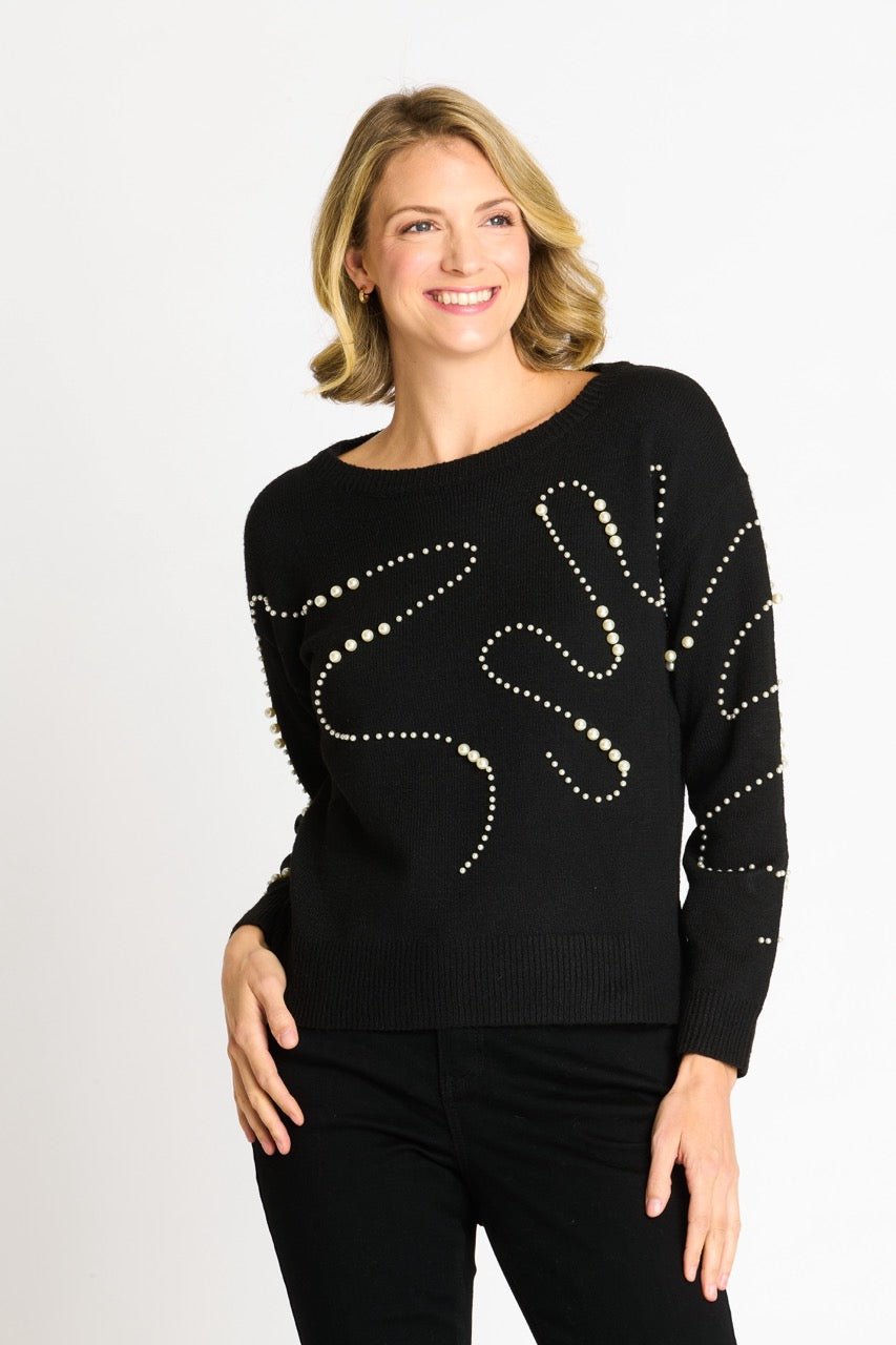 Pearl Swirl Crewneck Sweater - DressbarnApparel