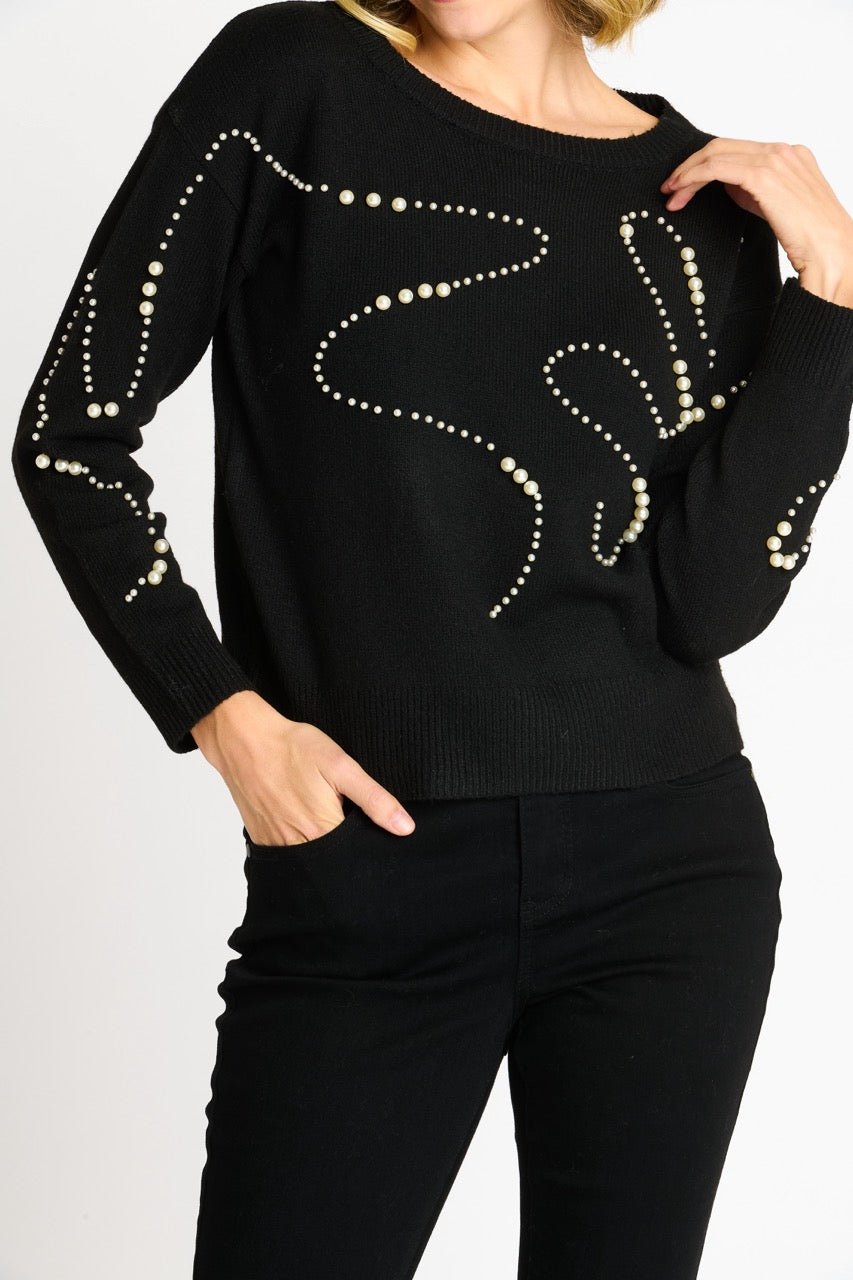 Pearl Swirl Crewneck Sweater - DressbarnApparel