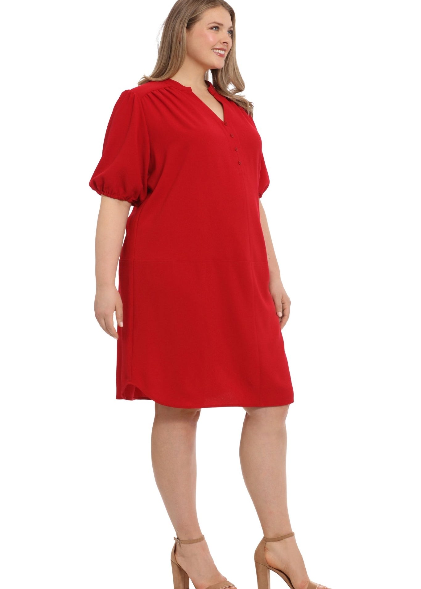 Pebble Crepe Shirt Dress - Plus - DressbarnShirt Dresses