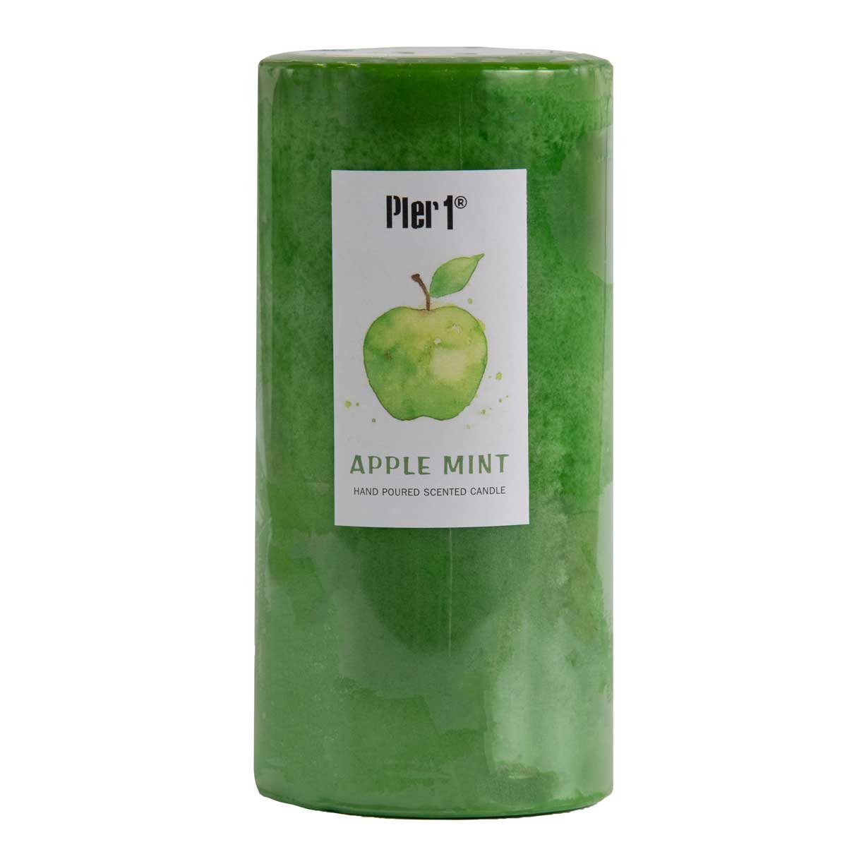 Pier-1-Apple-Mint-3x6-Mottled-Pillar-Candle-Candles