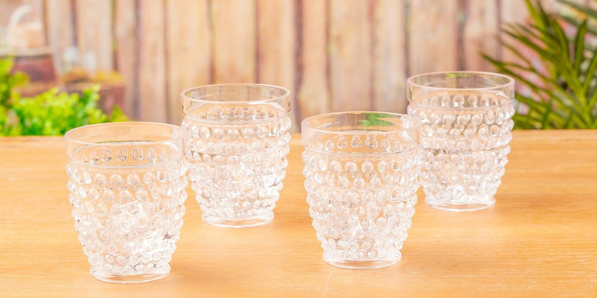 Pier 1 Emma Clear Acrylic 12 oz Margarita Glasses, Set of 4