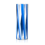 Pier-1-Handpainted-Stripe-Blue-Glass-Vase-Vases