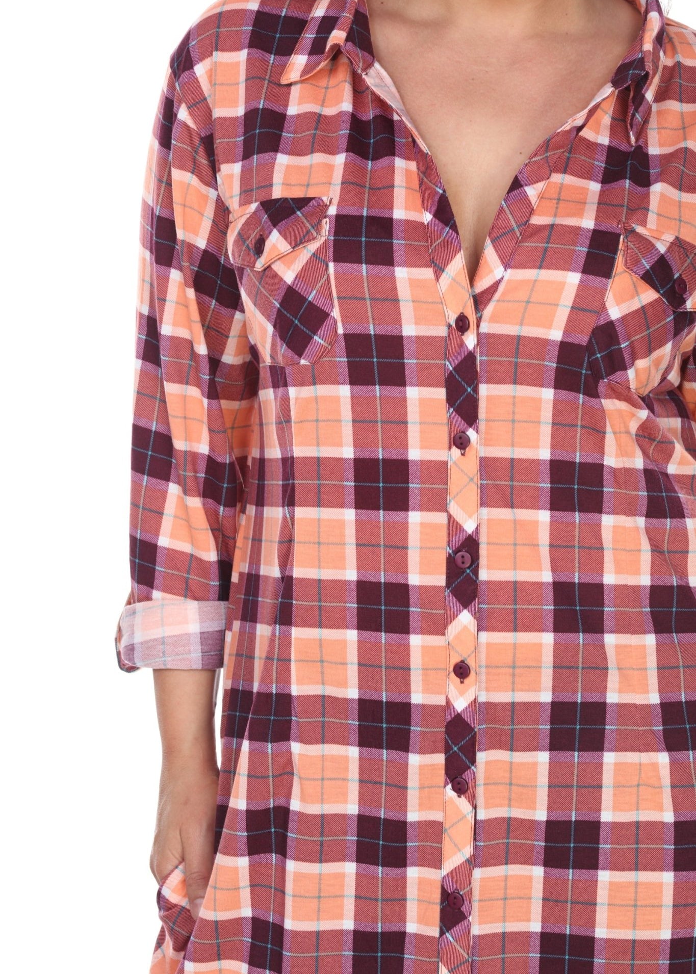 Piper Stretchy Plaid Tunic - Plus - DressbarnShirts & Blouses