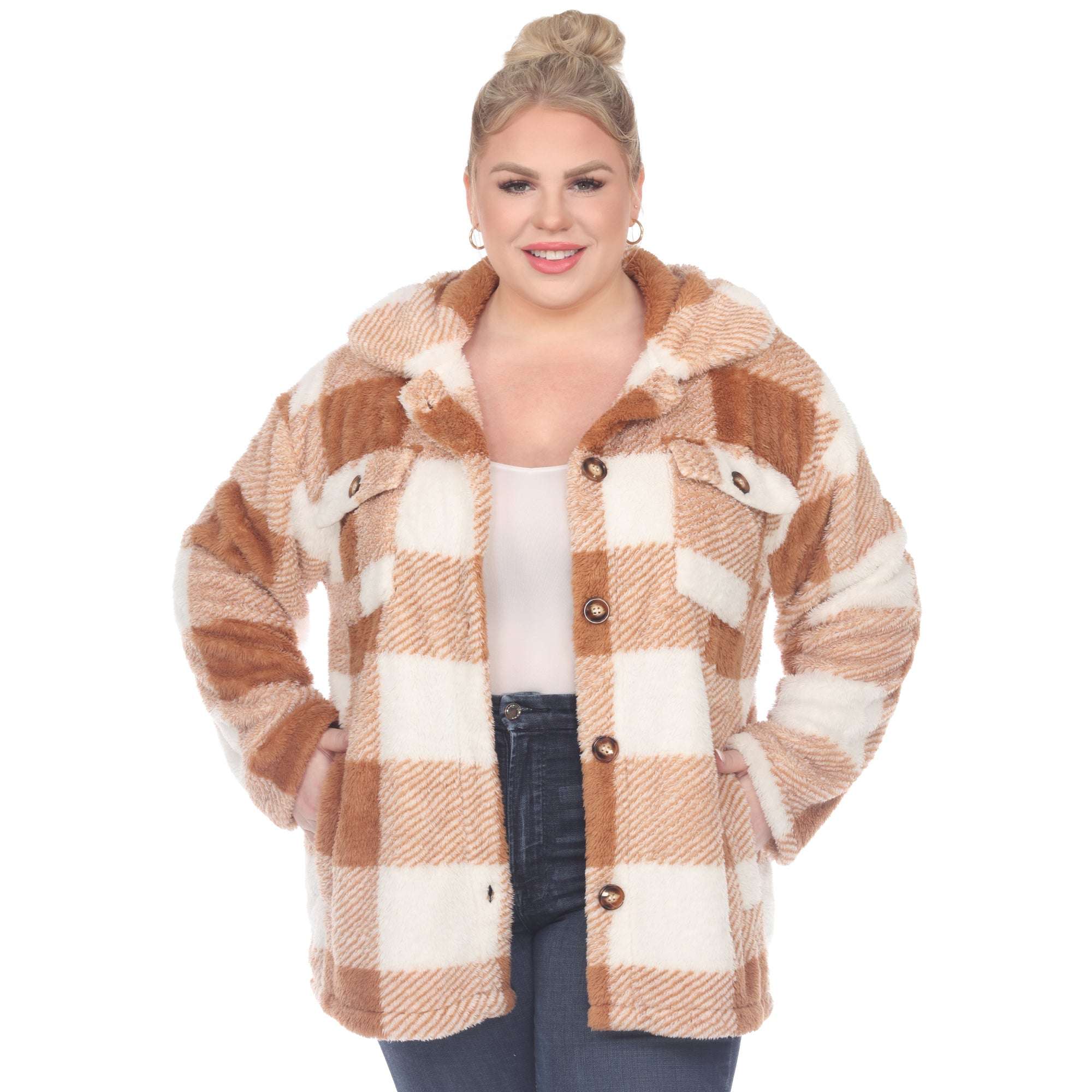 Plaid Shacket - Plus - DressbarnCoats & Jackets