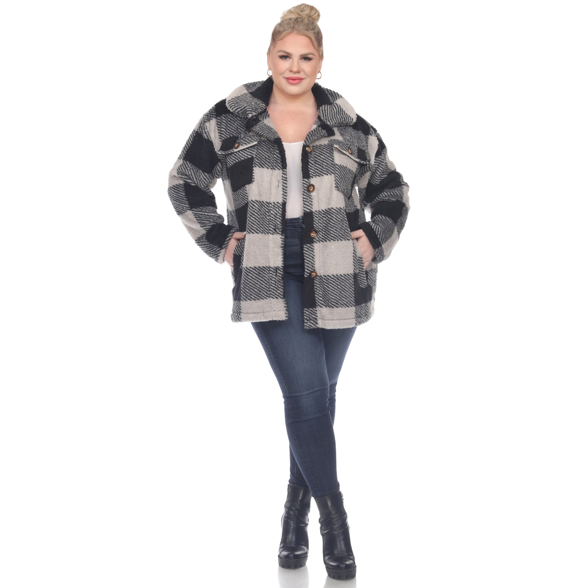 Plaid Shacket - Plus - DressbarnCoats & Jackets