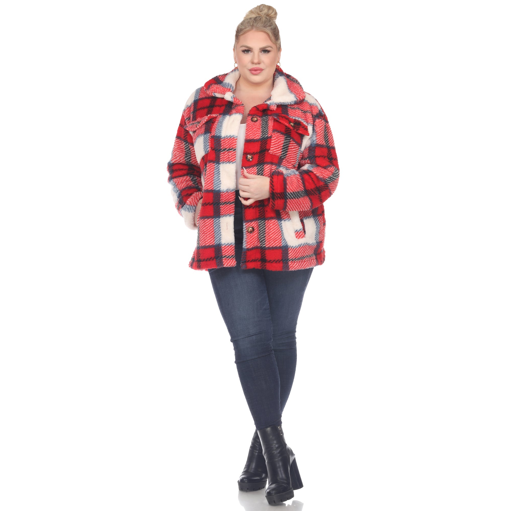 Plaid Shacket - Plus - DressbarnCoats & Jackets