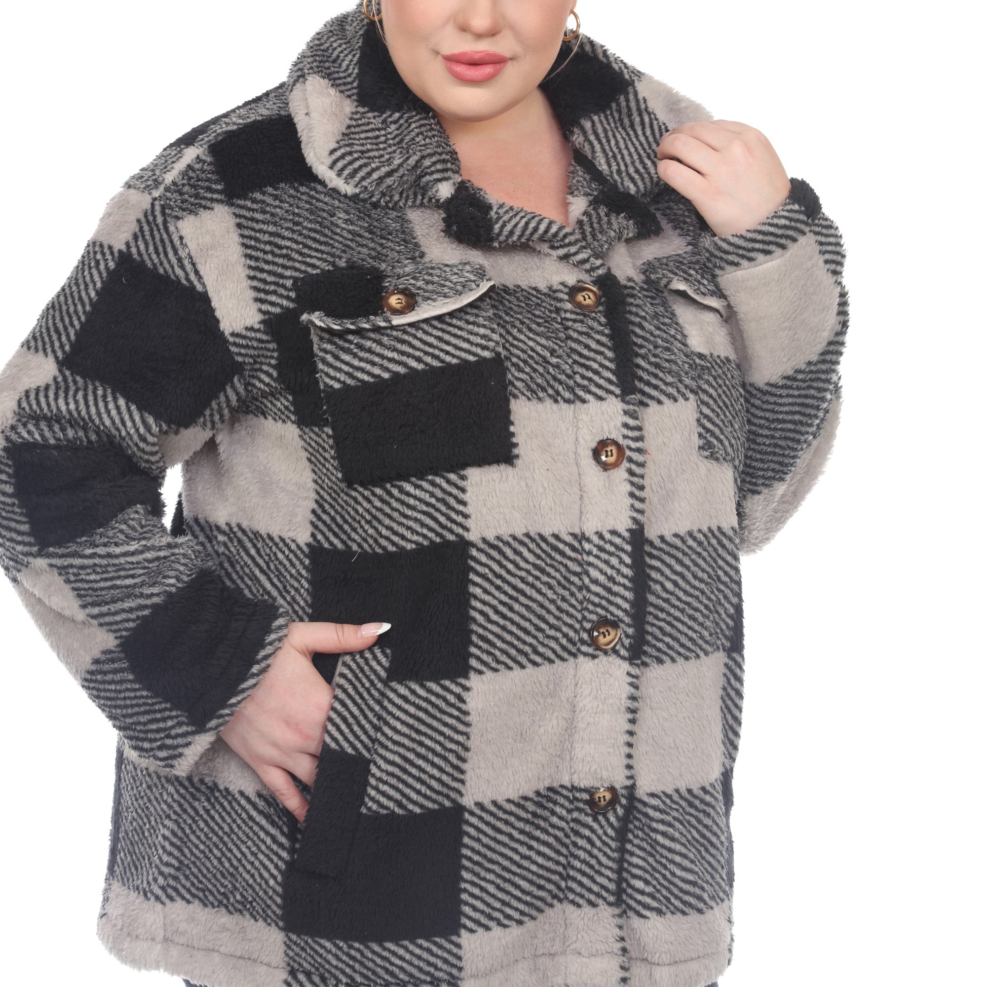 Plaid Shacket - Plus - DressbarnCoats & Jackets