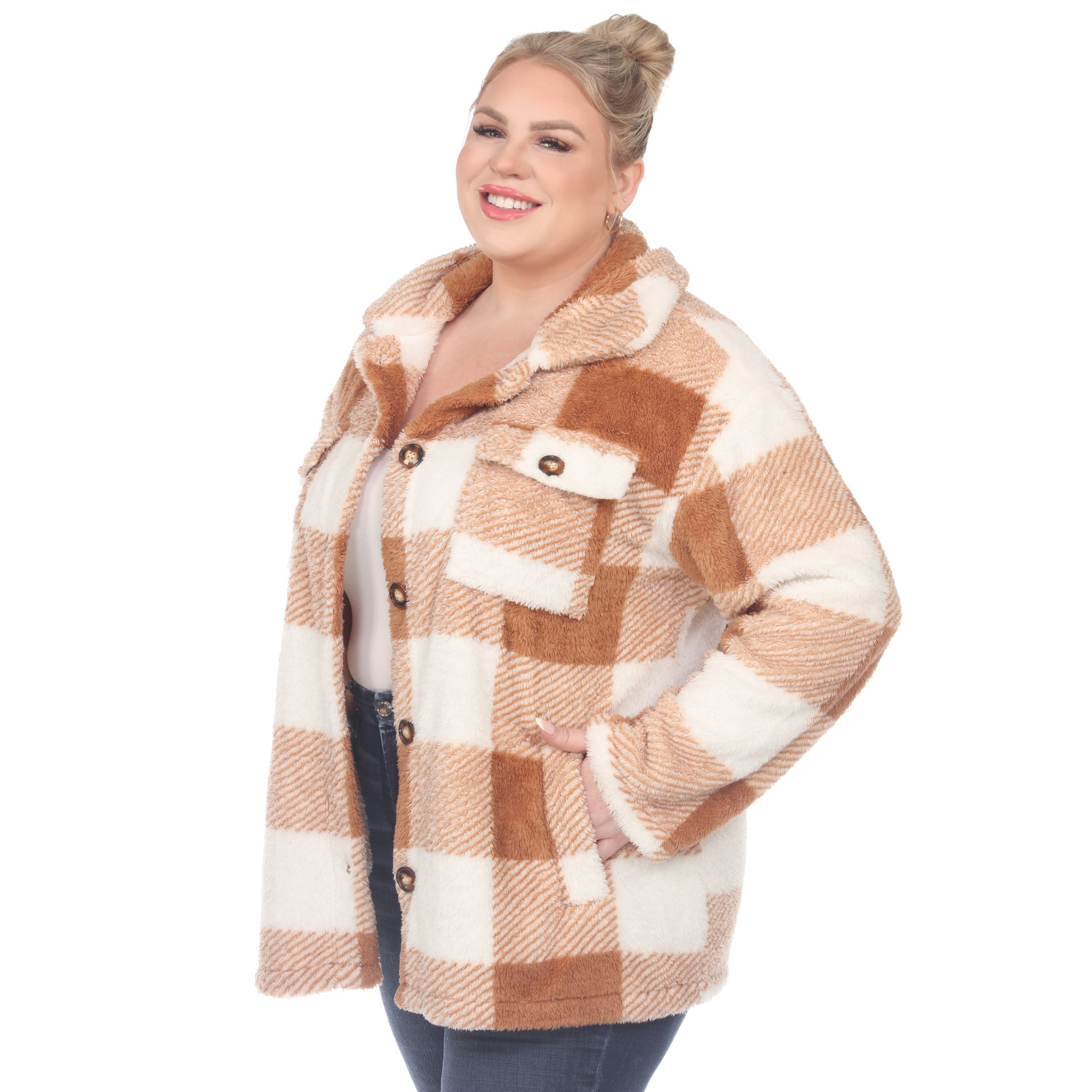 Plaid Shacket - Plus - DressbarnCoats & Jackets