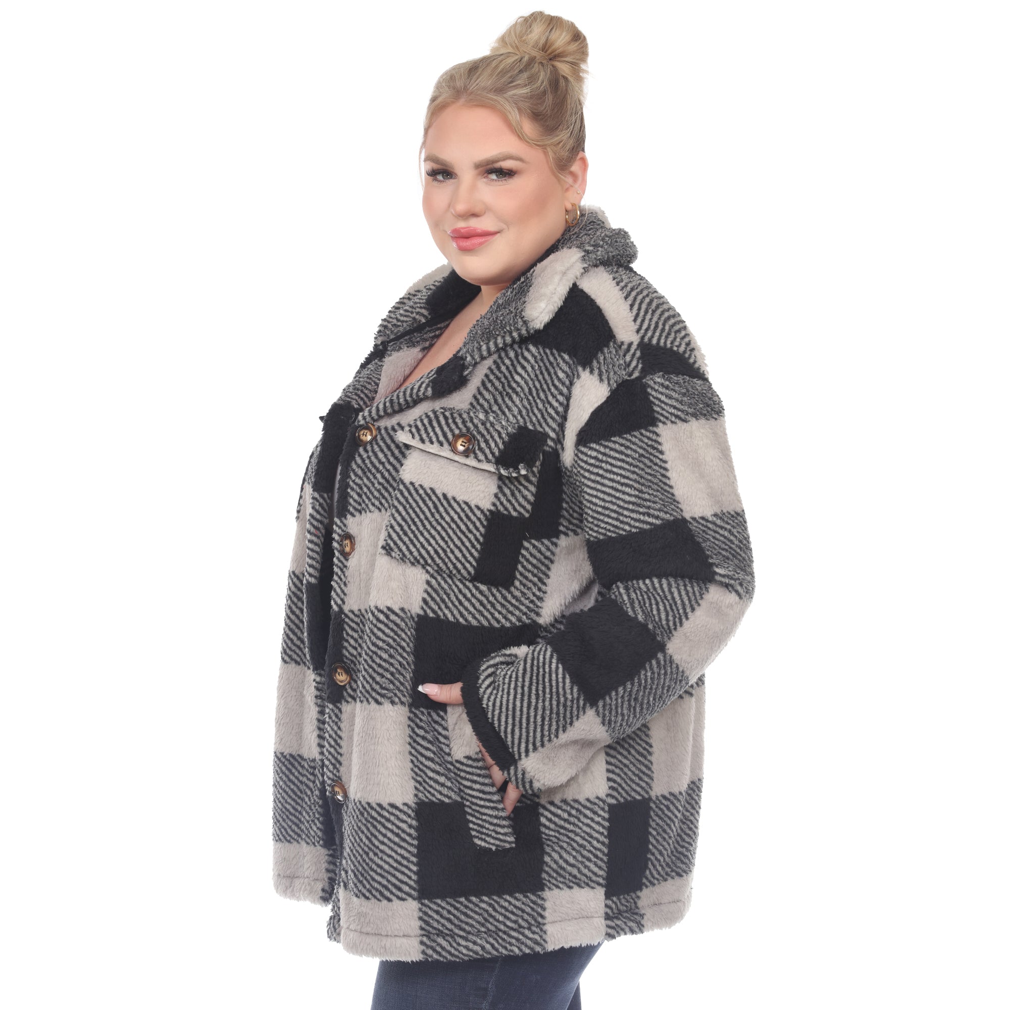 Plaid Shacket - Plus - DressbarnCoats & Jackets