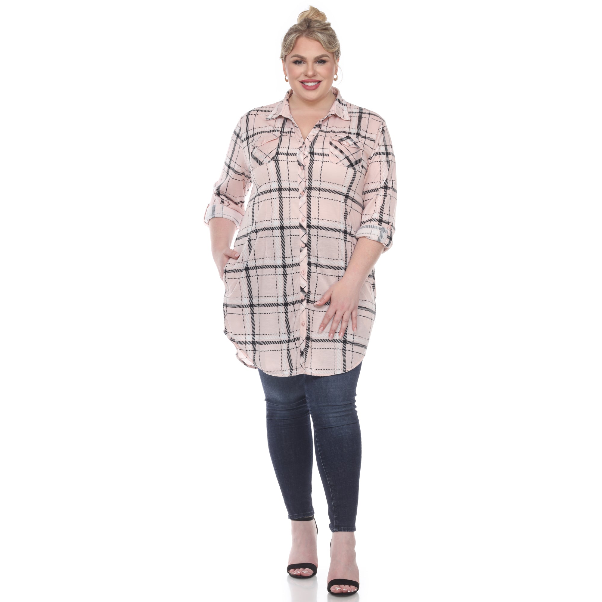 Plaid Tunic Top - Plus - DressbarnShirts & Blouses