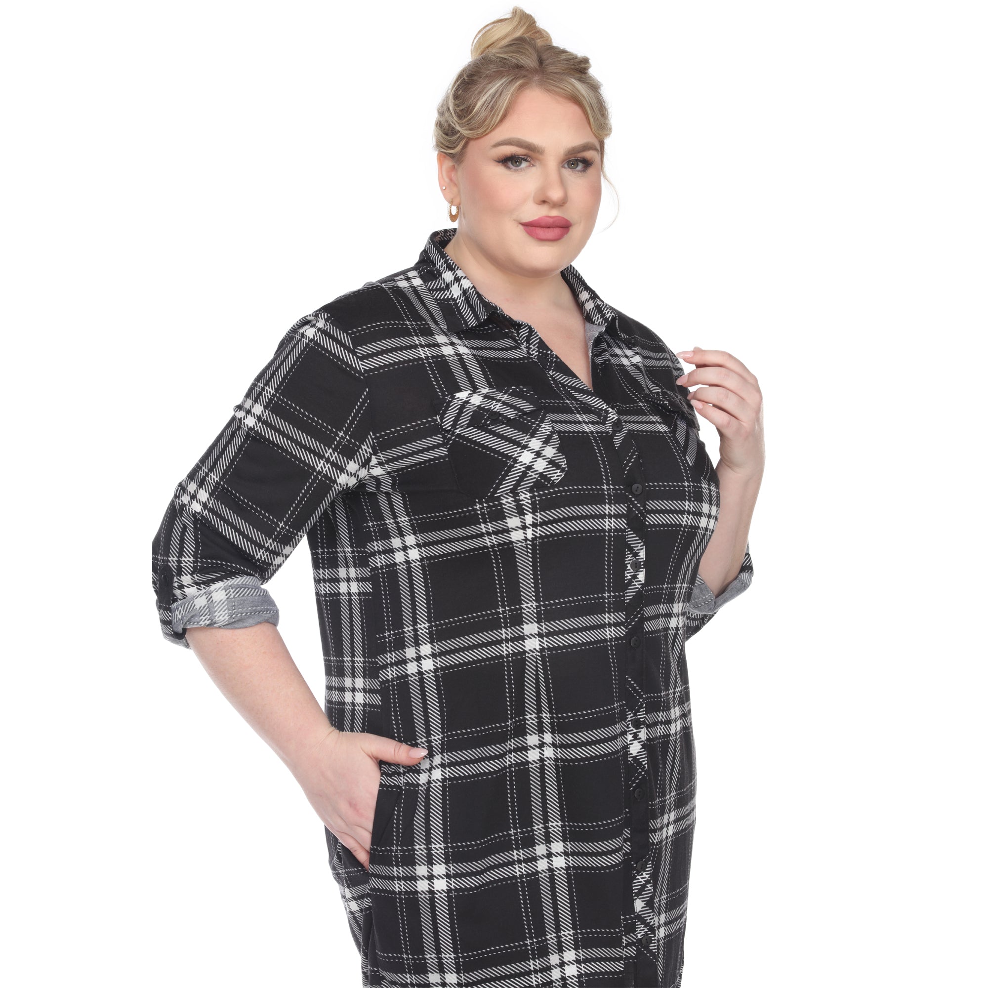 Plaid Tunic Top - Plus - DressbarnShirts & Blouses