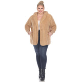 Plush Hooded Cardigan with Pockets - Plus - DressbarnSweatshirts & Hoodies