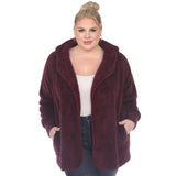 Plush Hooded Cardigan with Pockets - Plus - DressbarnSweatshirts & Hoodies